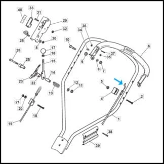 stiga kabel motorstop 181000618/0 placering